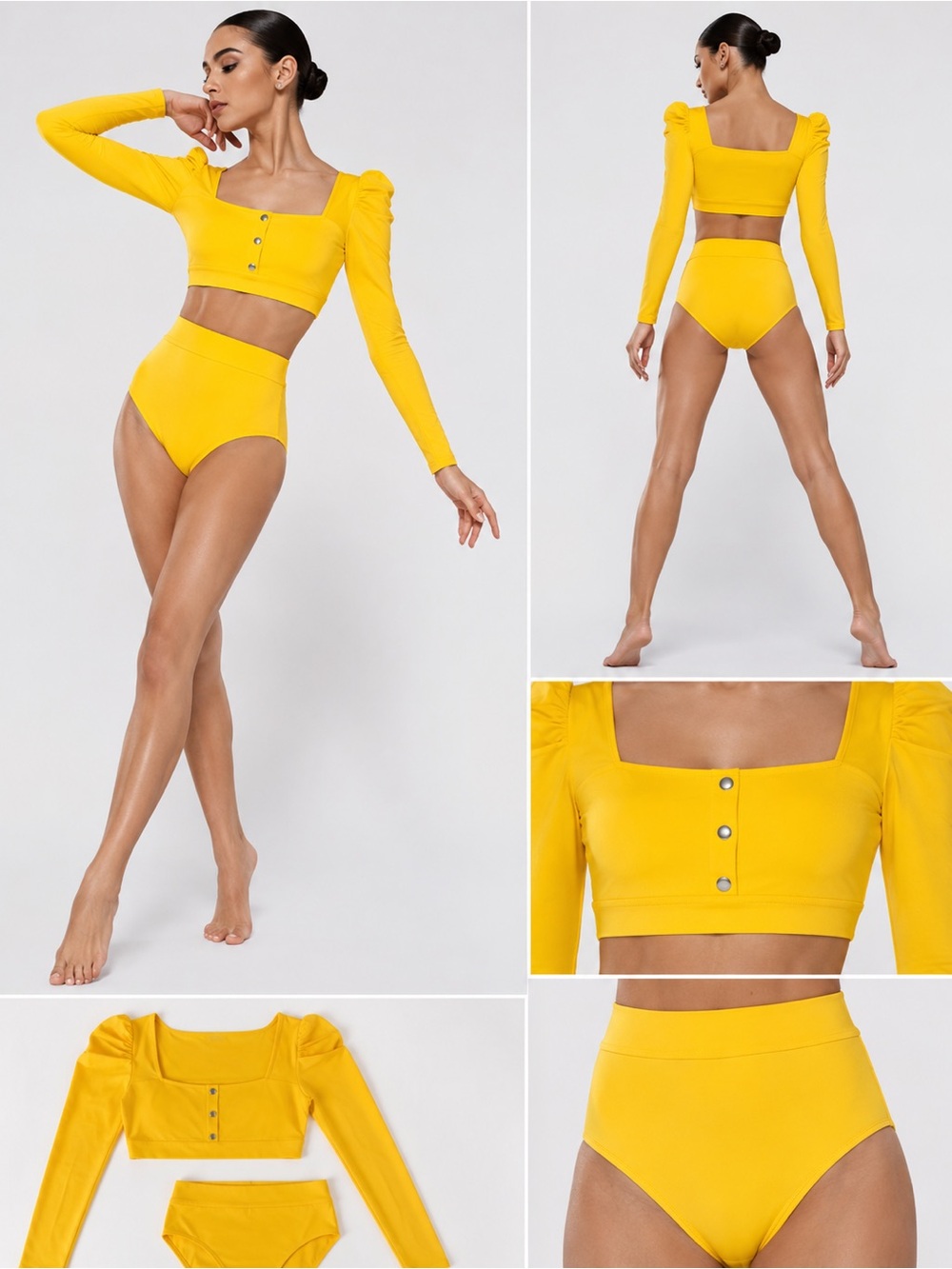 Kelle dance yellow costume 2 piece trunks top POWER THREADS 2821 teen XSA